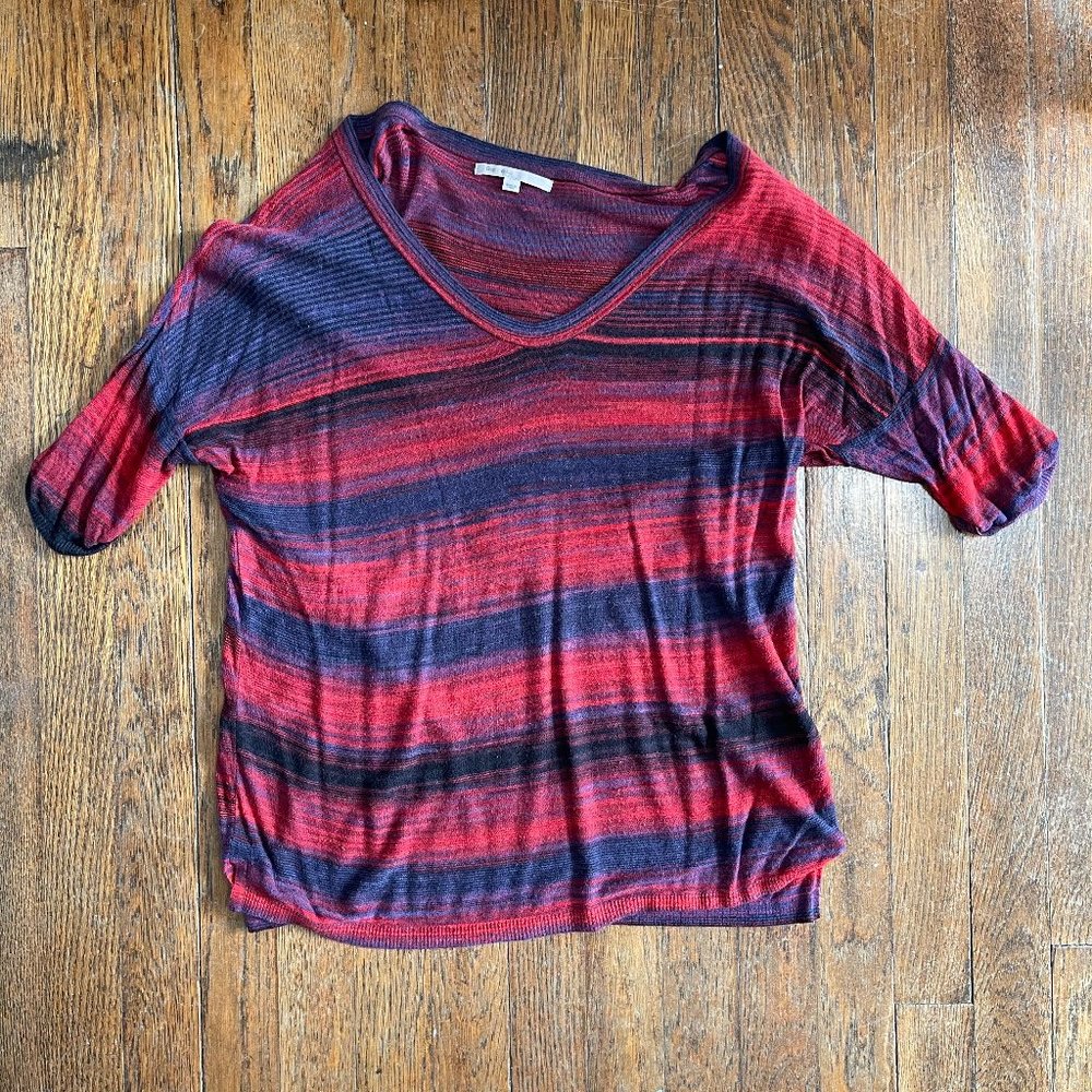 Red and Blue Striped Gradient Casual Shirt | GAP
